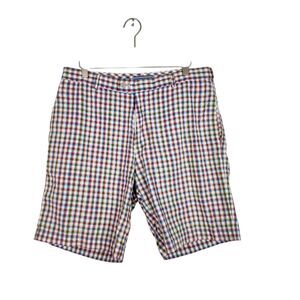 PETER‎ MILLAR Shorts Mens 34 Blue Multicolored Seersucker Crown Pockets